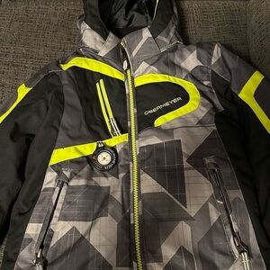 Obermeyer Black Jacket with Yellow Accents